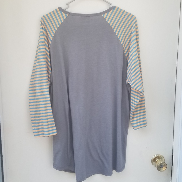 Lularoe 2XL stripe Randy top - Picture 2 of 7